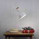 White and Timber Desk Lamp E27 42W 420mm White and Timber Desk Lamp E27 42W 420mm